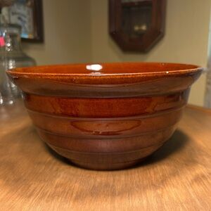 Mar-Crest Banded 9" Mixing Bowl Oven Proof Colorado Brown Glaze Stoneware
